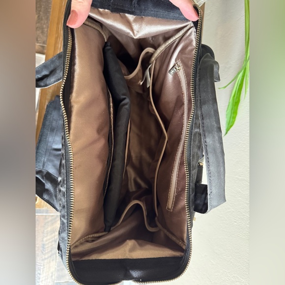 JuJuBe BFF Black Chromatics Baby Bag w/ Gold Accents & pacifier holder - Picture 8 of 11